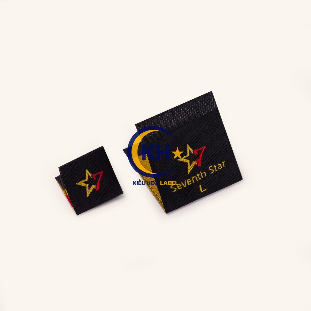 nhãn dệt hai da phổ biến tại kiều hoa label